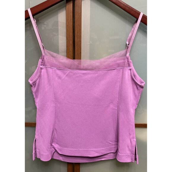 BCBG MaxAzria Vintage 90s Y2K Purple Chiffon Mesh Camisole Tank Top Blouse Sz S - Picture 2 of 7